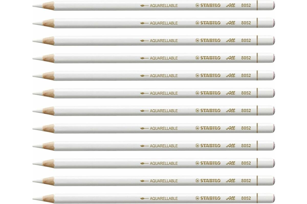 Kleurpotlood STABILO All wit, 12 stuks